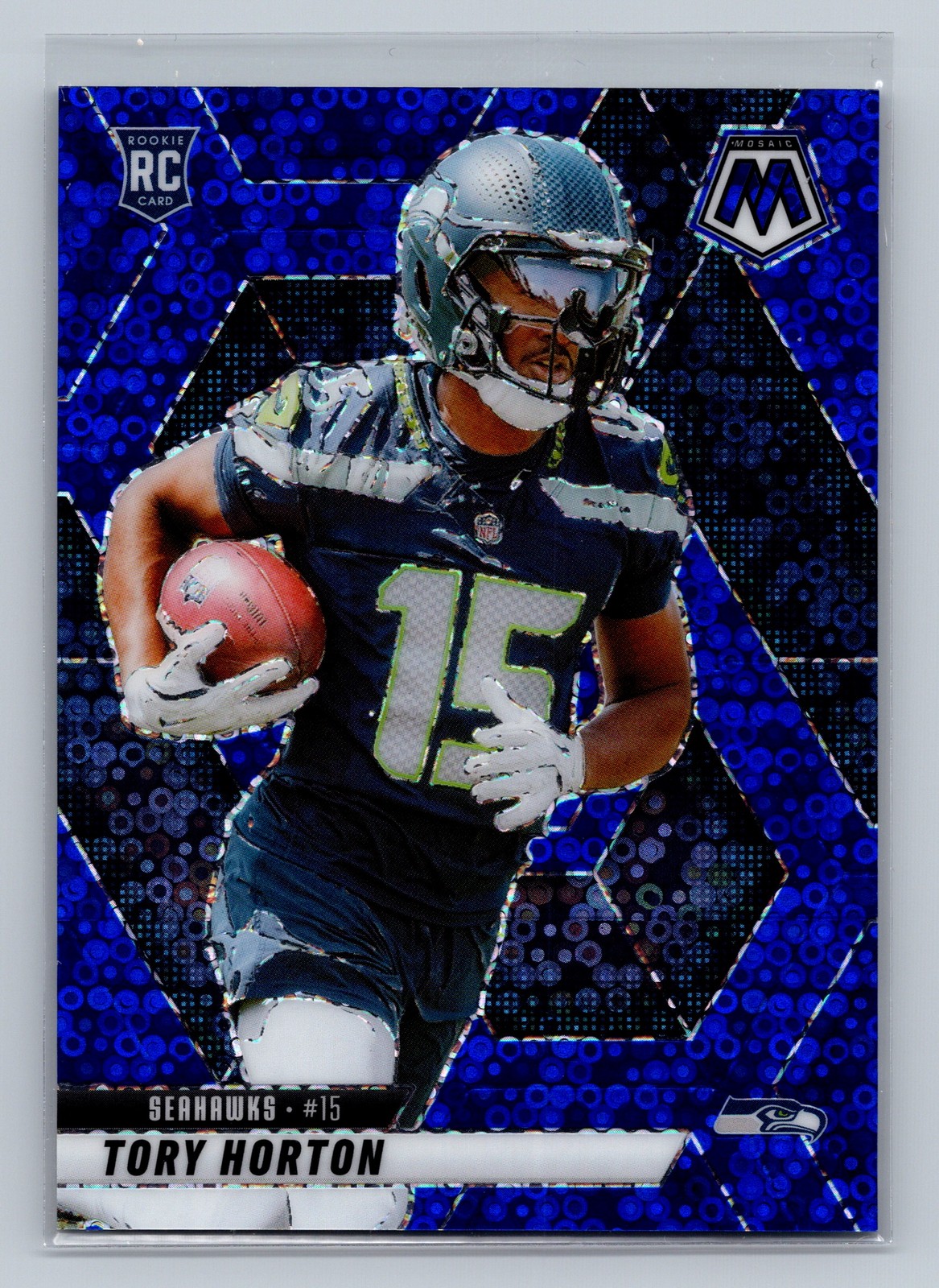 2025 Panini Mosaic #396 Tory Horton Mosaic No Huddle Blue #/99