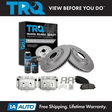TRQ Front Brake Calipers Ceramic Pads & Rotors Kit Fits Nissan Armada Titan QX80