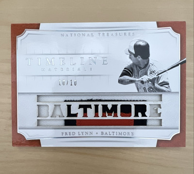 2017 National Treasures Timeline Materials Fred Lynn Team Cities Patch 10 /10 