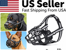 Adjustable Dog Muzzle Silicone Breathable Strong Basket Dogs Mouth Muzzles USA