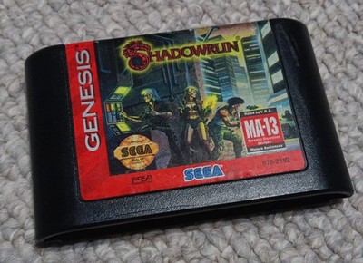Shadowrun Sega Genesis Authentic Cartridge Tested Working, BRAND NEW BATTERY!