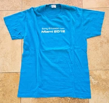 Men's Sony Ericsson MIAMI OPEN 2012 Tennis T-Shirt Blue Size M 100% Cotton