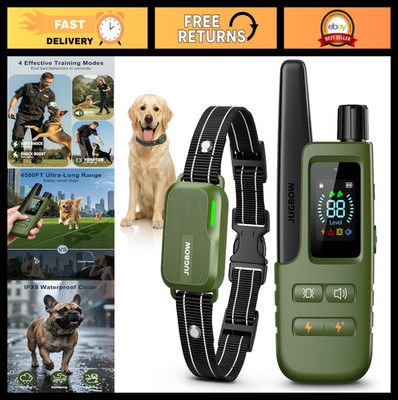 4500FT Waterproof Dog Training Collar with Remote, 4 Modes, Rechargeable eCollar