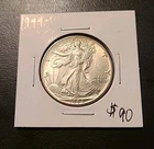 1944-P Walking Liberty Half Dollar UNC Gem Rim Tone Beautiful Coin