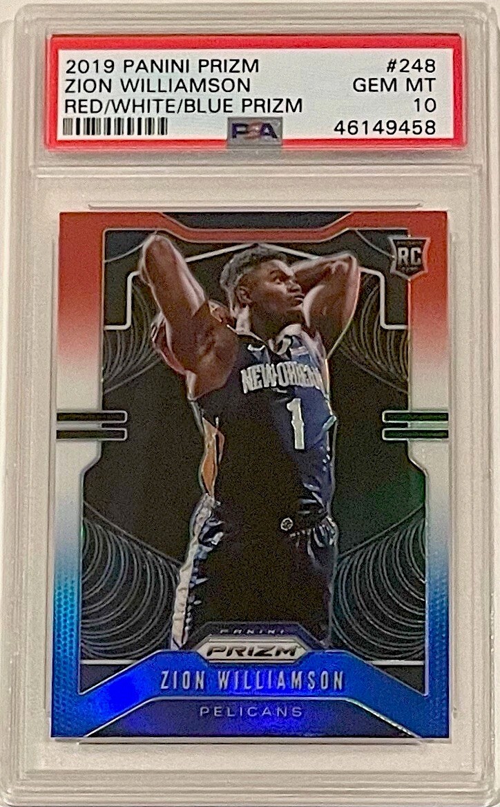 2019 Panini Prizm Zion Williamson #248 Red White Blue Prizm Rookie RC PSA 10