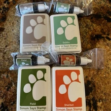 Simon Says Stamp 4 Lot Used Fawn Dublin Field Sherbet New Inkers 