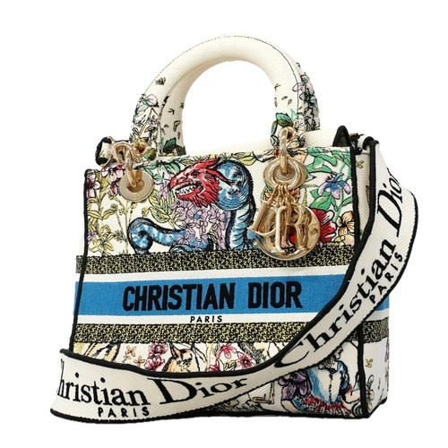 Christian Dior Lady D-Light Canvas Multicolor Champagne Handbag, 2... GZl1l941