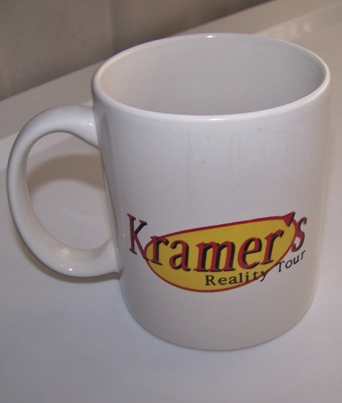 Vintage 1998 Kenny KRAMER REALITY TOUR Seinfeld TV Show Ceramic Mug Cup Souvenir