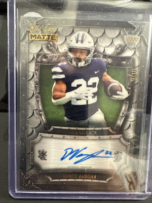   2023 Wild Card Matte DEUCE VAUGHN RC, On Card Auto, Weekend Warrior 9/10