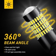 AUXITO White 7440 T20 7443 102SMD Canbus Reverse LED Car Backup DRL Brake Light