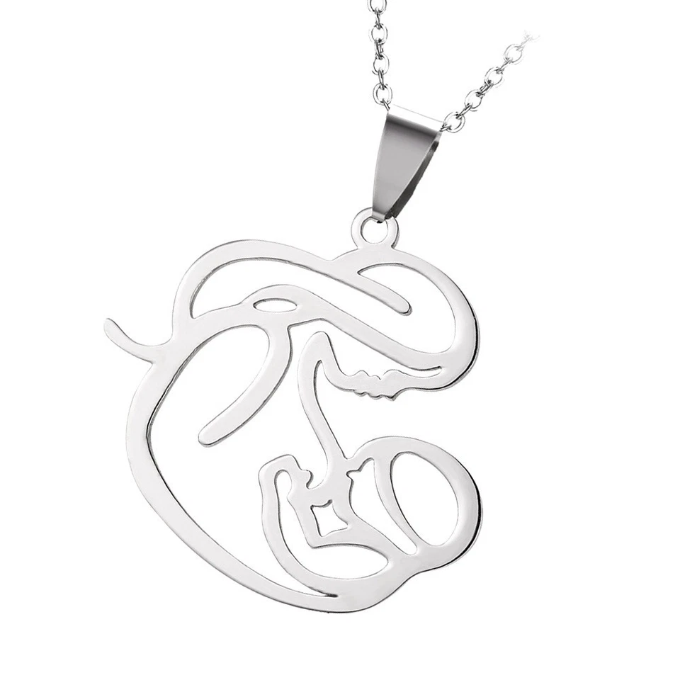  Collana in lega d'argento Embrace Baby Pendant Creative Hollow Out Collana - Immagine 2 di 4