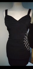 Bnwt Boohoo sally beaded side bodycon little black dress UK 8