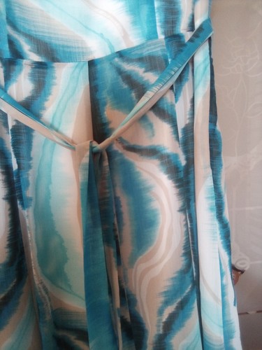 Just Elegance Stunning Sleeveless Fully Lined Turquoise Dress Size 14 - Picture 3 of 7