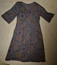Gudrun Sjöden luftiges SOMMER KLEID aubergine 3/4-ARM Gr. 36 weicher Micromodal