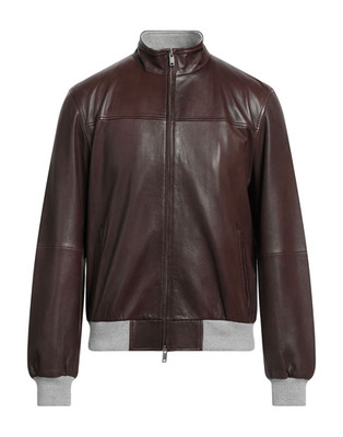 D'amico Leather Bomber Jacket EU50/US40 Chocolate Brown - Italy - Retail $1650