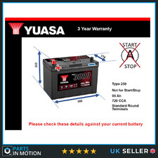 Battery fits CADILLAC FLEETWOOD ELDORADO DEVILLE ALLANTE 84 to 99 Yuasa 250 New