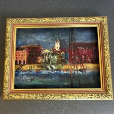 MM Vintage Michel Rostand Original Oil Signed 20th Century 15 X 20cm