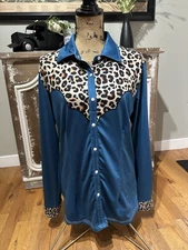 Ladies Medium Ranch Dressn Performance Rodeo Western Shirt