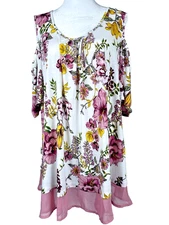 Naif Women’s Blouse Size 2X Cottagecore Boho Whimsical Forest Fairy Flowy Dainty