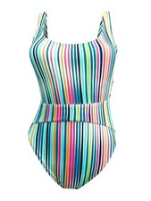 Vince Camuto Women's High-Leg Cut-Out One-Piece Swimsuit 10, Multi 