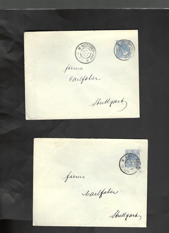 NETHERLANDS-STATIONARY-1900 ISH-12 1/2 CENT CANCEL STUDY--LOT OF 10--F-VF-#730