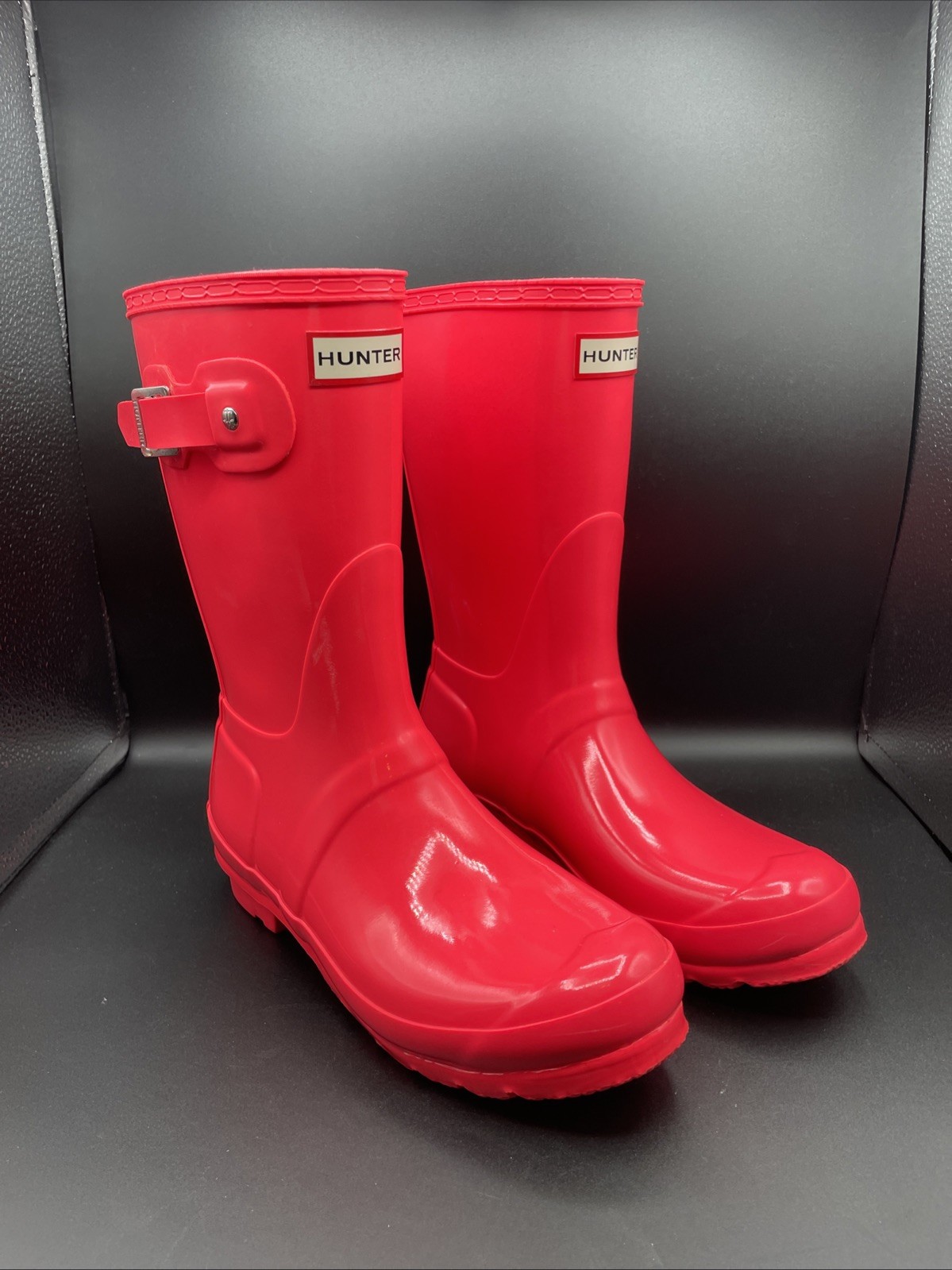 Hunter Rain Boots Women's Size 8 Short Gloss Hyper Pink WFS2000RGL-image