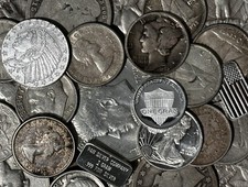 Lot Of 1 Troy Ounce US & Canadian Silver Coins And .999 Silver Bullion Mix 37.11 per troy oz