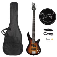Glarry GIB Right Handed 4 String Electric Bass Guitar w/ Bag Strap Tool Sunset