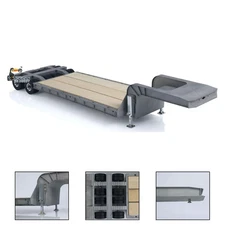 872MM LESU Metal Trailer for 1/14 RC Tractor Truck 4Axles Hydraulic Dumper Car