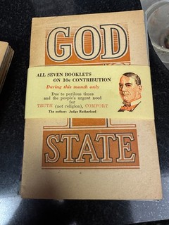 WATCHTOWER SEVEN BOOKLETS OFFER WITH BAND JUDGE RUTHERFORD