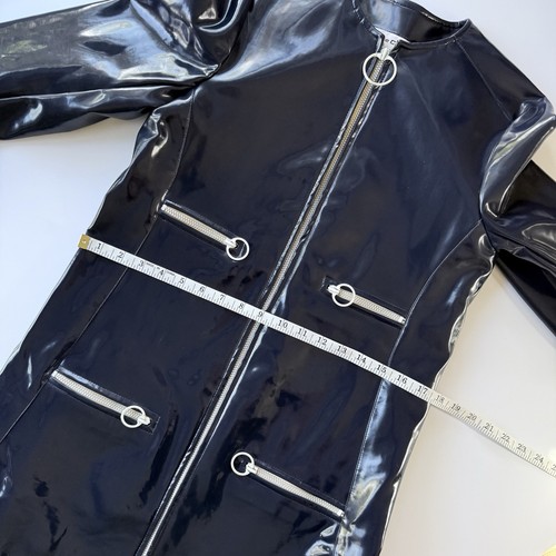 Pierre Cardin Vintage 1960s Space Age Cosmocorps Navy Vinyl Jacket S/XS - Picture 20 of 22