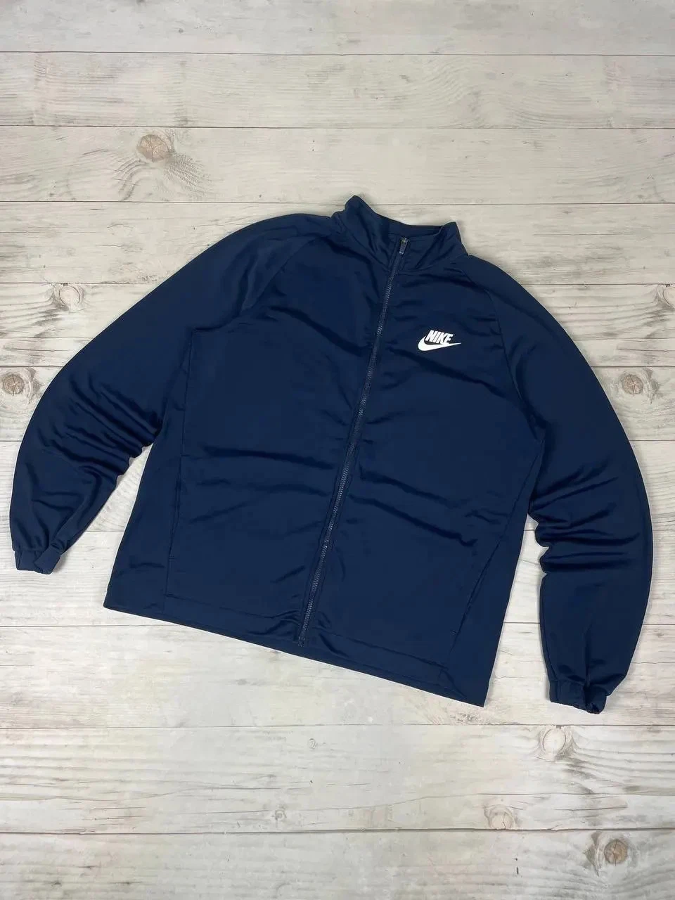 Vintage Nike Track Jacket Logo Swoosh Drill Men Size XL Blue