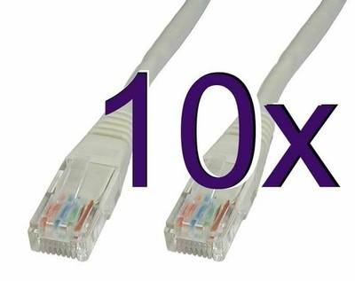 [10 Pack] 25cm Netzwerk CAT5E Patch Ethernet LAN Kabel Kurz [001608]
