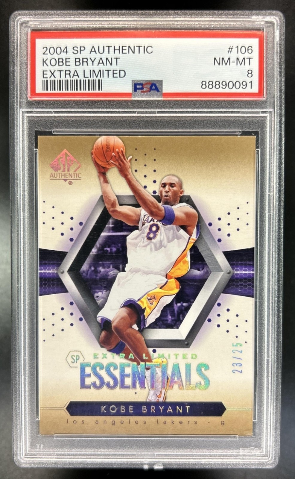 2003-04 SP Authentic Kobe Bryant Extra Limited #/25 Lakers PSA 8