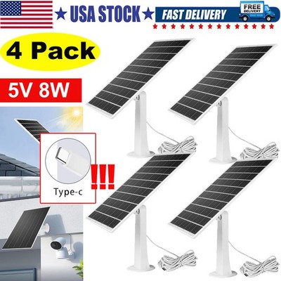 4 Pack Solar Panel for Ring Spotlight Camera/Stick Up Cam Battery Charger 8W 5V