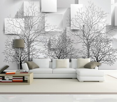 3D Black Tree Branches G4709 Wallpaper Wall Murals Removable Self-adhesive Honey