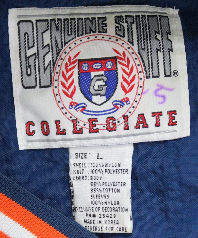 Vintage 1980s Auburn Tigers Genuine Stuff V-Neck Pullover Jacket Navy Blue Large - Image 3 of 4