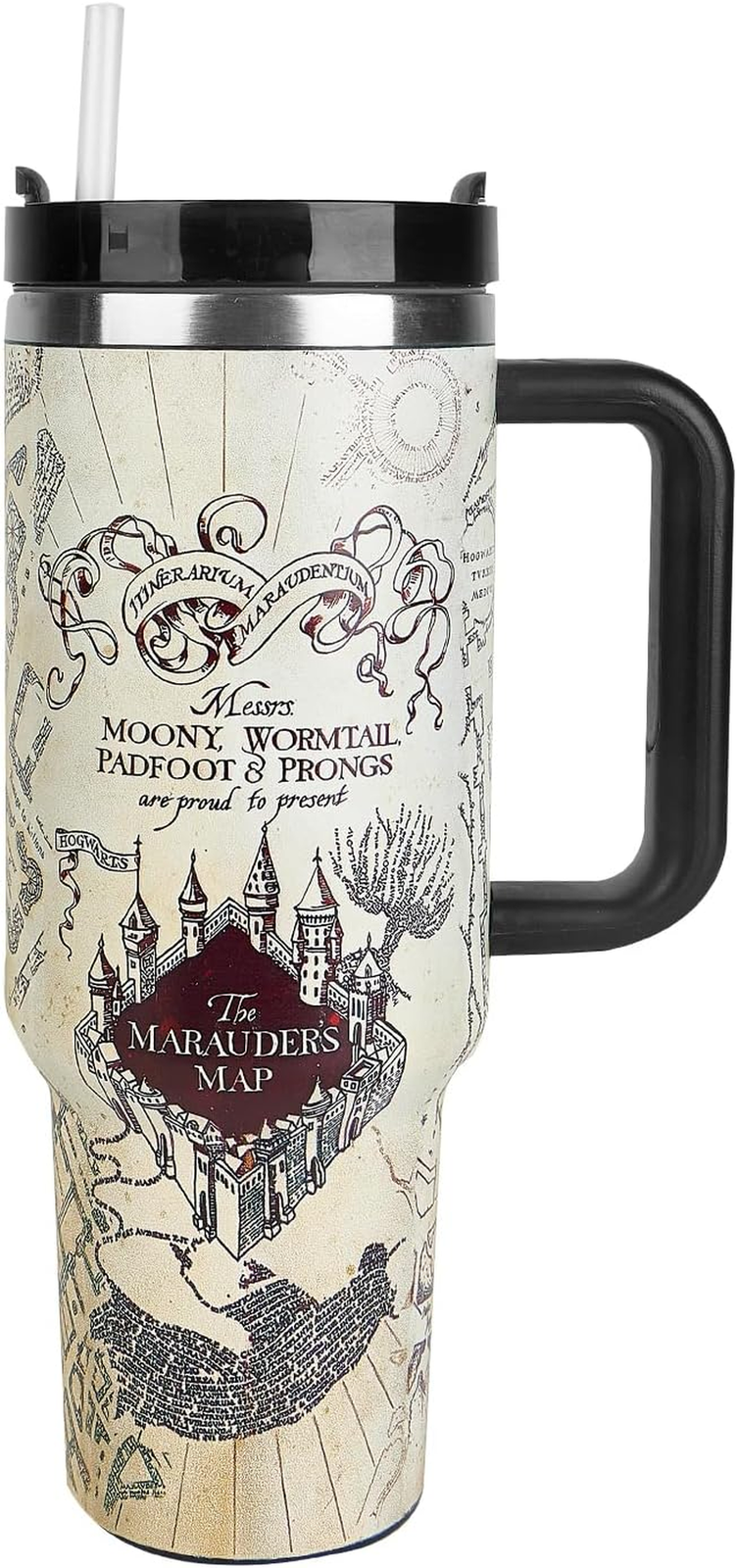 Magic Harry 40 Oz Tumbler with Handle and Straw Reusable Stainless Steel Vacuum