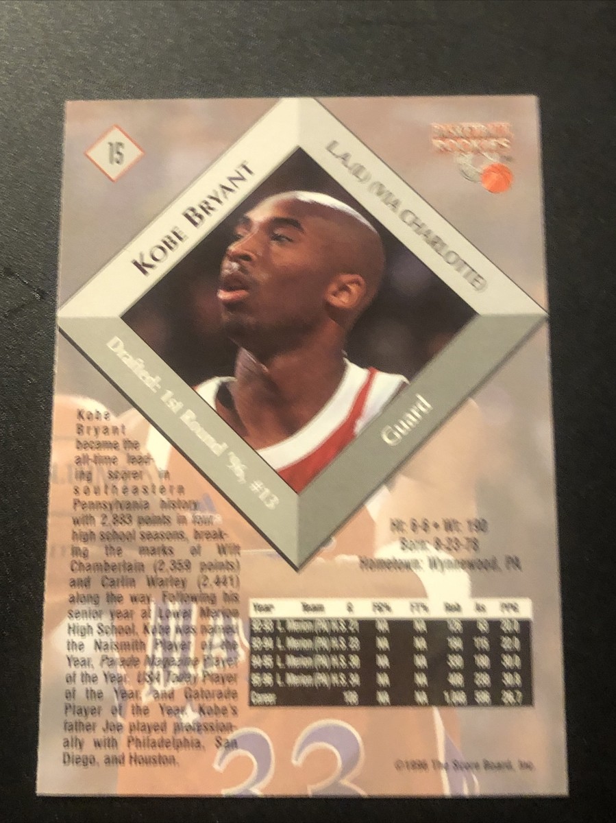 1996 Score Board Basketball Rookies Kobe Bryant #15 Rookie