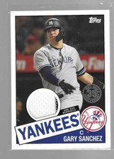 GARY SANCHEZ 2020 TOPPS 1985 RELIC JERSEY CARD #85TR-GS
