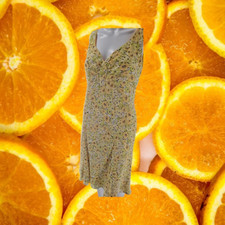 Ann Taylor Loft Yellow Floral V Neck Sleeveless A Line Dress