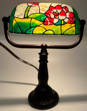 New Tiffany Style Lotus Hand Painted Table/Desk/Shelf Lamp/Night Light