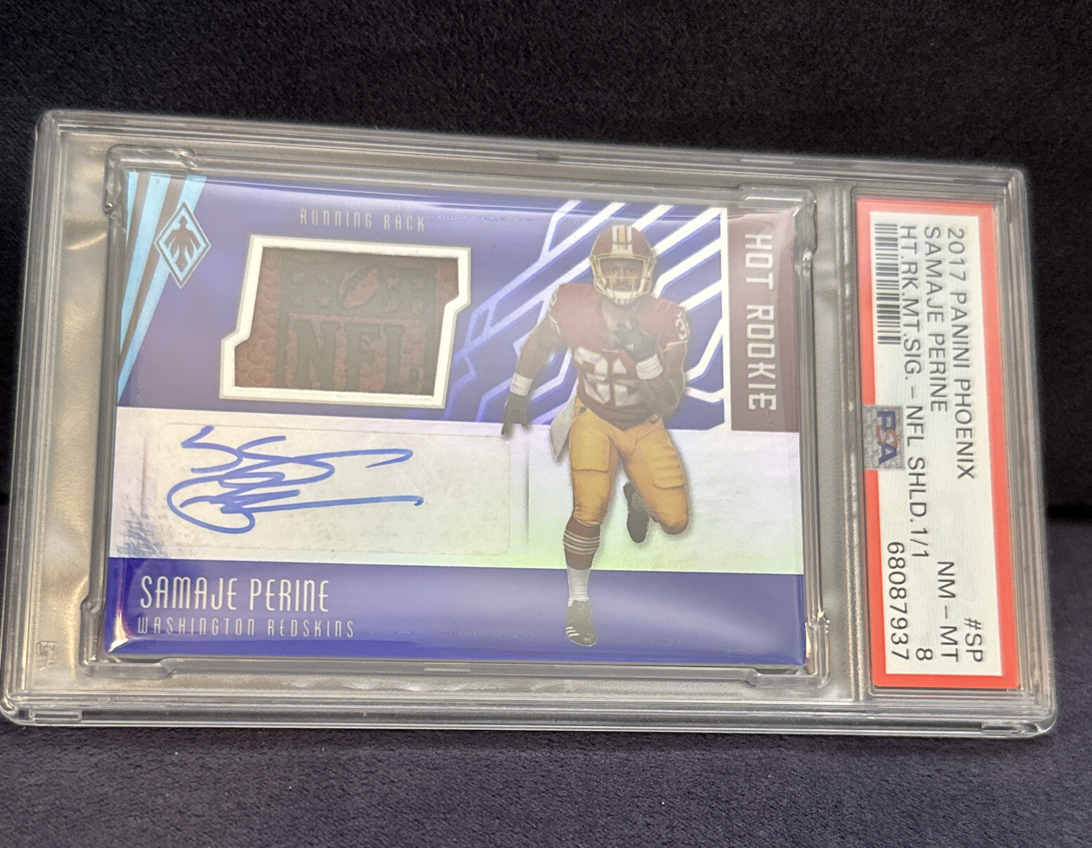 Samaje Perine Panini Phoenix Hot Rookie Material Signature #SP NFL Shield 1/1