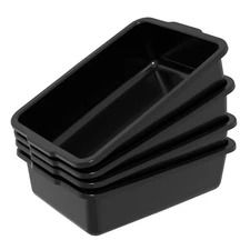 4-Pack 23 L Commercial Bus Tubs Box/Tote Box, Plastic Storage Tub, Black