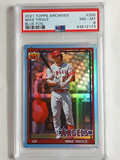 2021 Topps Archives #200 Mike Trout Blue Foil /25 PSA 8 NM-MT RARE SP