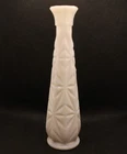 Vintage Anchor Hocking Starburst Milk Glass Bud Vase 9" Tall