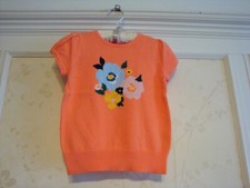 NWT 54 Janie And Jack Girls Floral Sweater 4 4T Coral