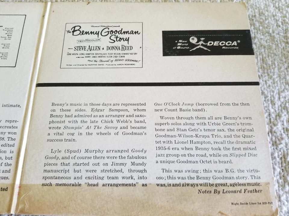 Benny Goodman Story (Part 2) Decca – ED-798 - 2 × Vinyl, 7", 45 RPM, EP 1956 Foto 4 de 4
