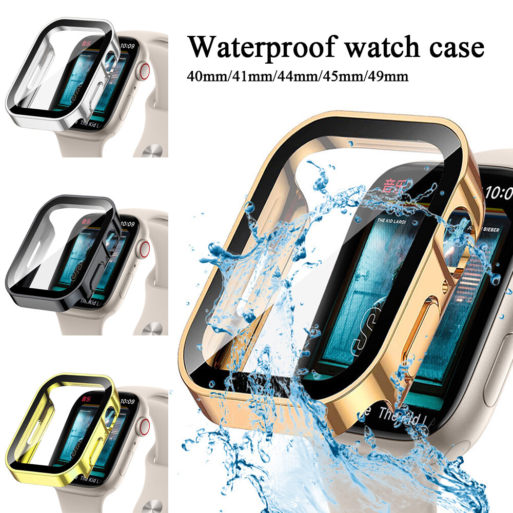 Waterproof Case Screen Protector For Apple Watch Cover+Series9/8/7/6/Ultra 2/SE/