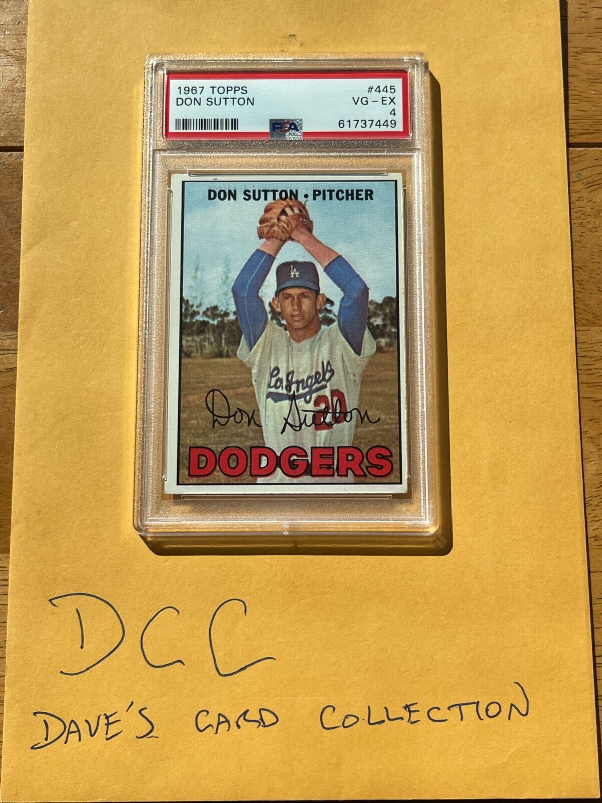 DCC: 1967 Topps Don Sutton #445 PSA 4 VG-EX Los Angeles Dodgers